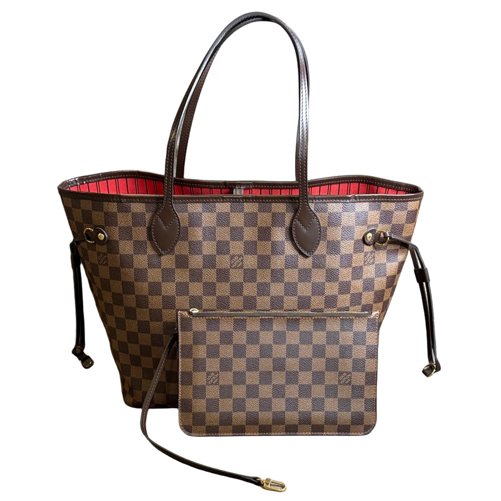 Louis Vuitton Neverfull MM Damier Ebene Tote Bag Preloved Microchipped Authentic - Picture 3 of 17